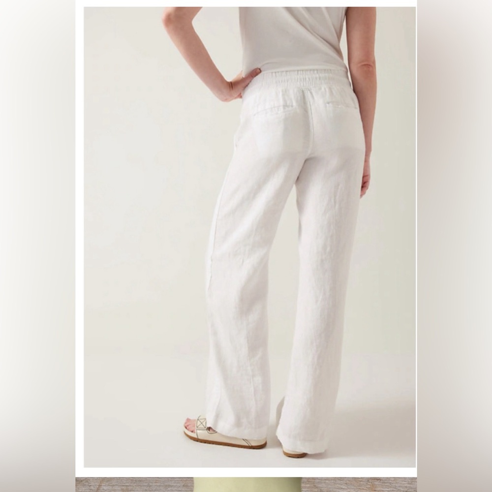 Athleta Cabo Linen Wide Leg Pant Size 10 - Picture 9 of 12